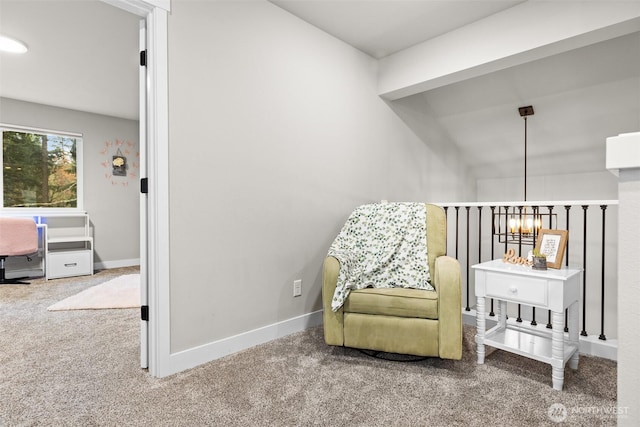6620 165th Street Ct E, Puyallup, WA 98375 - bedroom with carpet, a desk, baseboards, and a chandelier