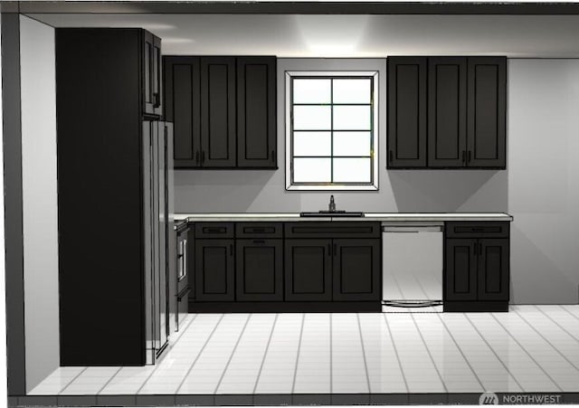 817 Lewis, Walla Walla, WA 99362 - kitchen featuring a sink, light countertops, dishwasher, and dark cabinets