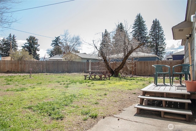 708 S Park Pl, Ellensburg, WA 98926 - view of yard featuring a fenced backyard and a deck