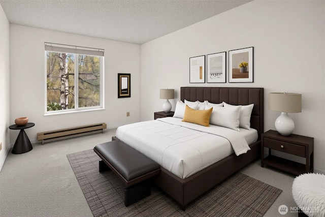 10501 8th Ave NE Unit 210, Seattle, WA 98125 - carpeted bedroom with a textured ceiling and baseboard heating