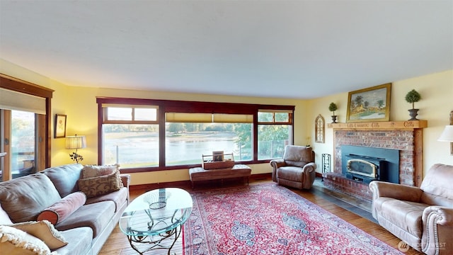 living area featuring wood finished floors