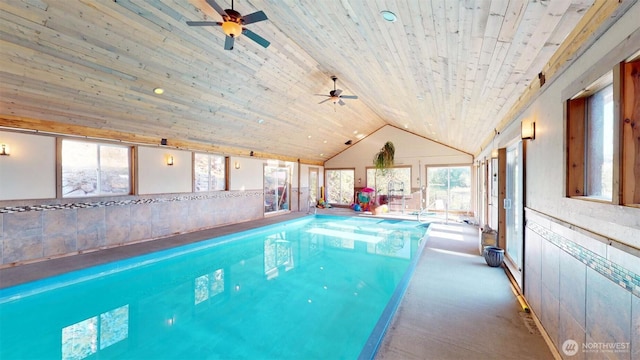 pool featuring ceiling fan