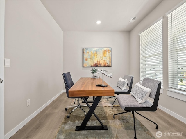 16226 SE 133rd Pl Unit 104, Renton, WA 98059 - home office with wood finished floors, baseboards, and recessed lighting