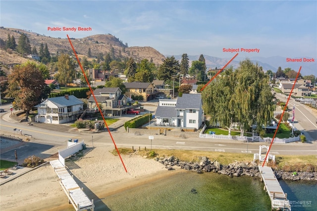 117 Water St, Chelan, WA 98816 - birds eye view of property with a mountain view and a residential view