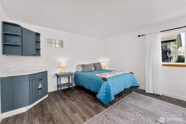 117 Water St, Chelan, WA 98816 - bedroom featuring baseboards and dark wood finished floors