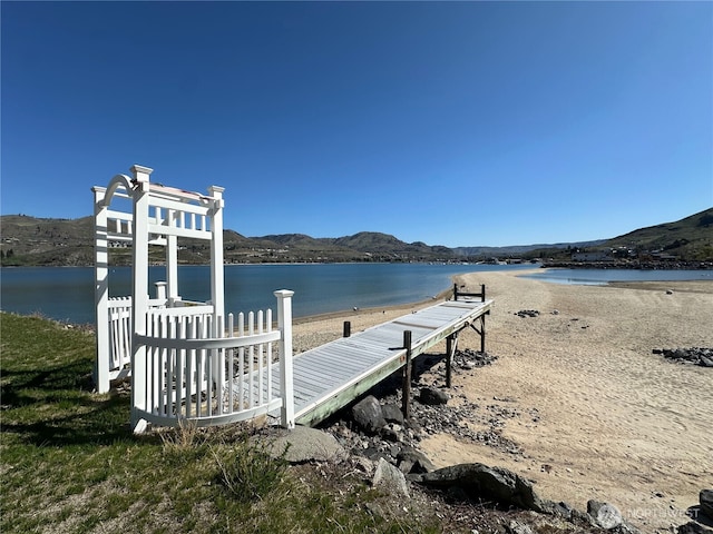 117 Water St, Chelan, WA 98816 - view of dock with a water and mountain view