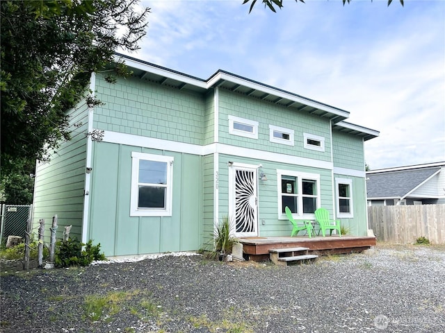 320 Marine View Dr SW, Ocean Shores, WA 98569 - view of front of property with a wooden deck and board and batten siding