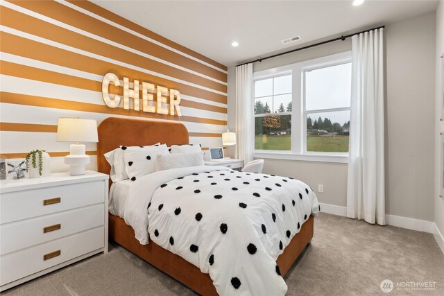 16306 SE 133rd Pl Unit 105, Renton, WA 98059 - bedroom with light colored carpet and recessed lighting