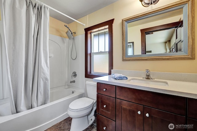 250 SE Andrews St, Issaquah, WA 98027 - full bathroom with toilet, shower / bath combination with curtain, and vanity
