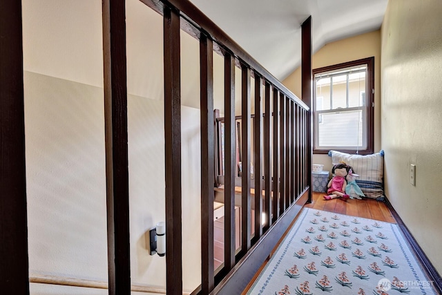 250 SE Andrews St, Issaquah, WA 98027 - stairs with vaulted ceiling and wood finished floors