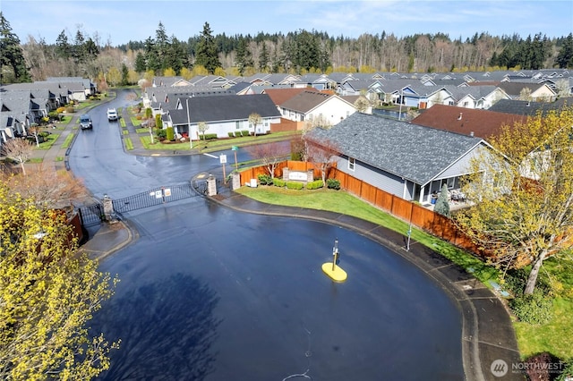 drone / aerial view with a residential view