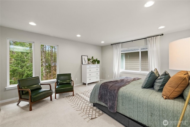 24014 Lily Pl SE, Black Diamond, WA 98010 - bedroom featuring light colored carpet, recessed lighting, and baseboards