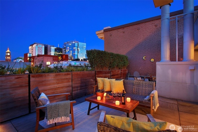 view of patio featuring an outdoor hangout area