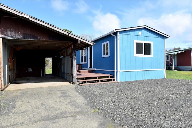 exterior space featuring driveway