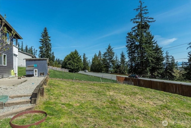 view of yard with fence