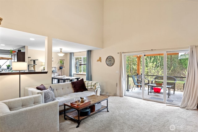 13328 67th Ave E, Puyallup, WA 98373 - carpeted living room featuring a high ceiling