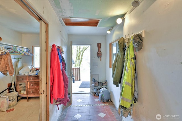 bathroom with tile patterned flooring