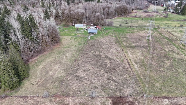 bird's eye view with a rural view