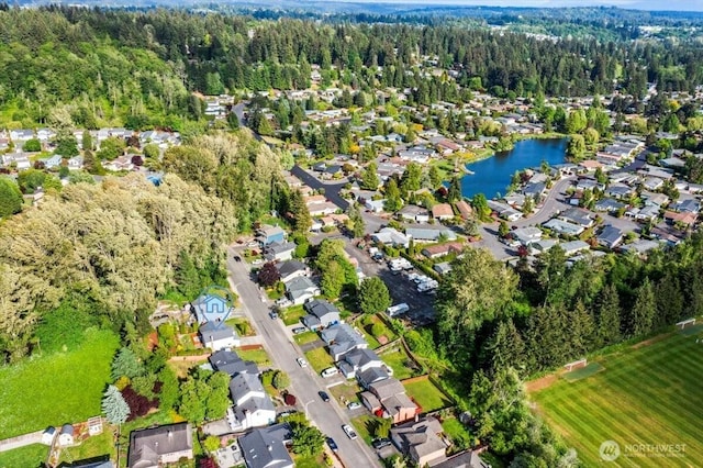 1129 235th Pl SW, Bothell, WA 98021 - view of property location featuring a heavily wooded area, nearby suburban area, and a nearby body of water