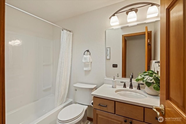 1129 235th Pl SW, Bothell, WA 98021 - full bathroom featuring vanity, toilet, and shower / tub combo with curtain