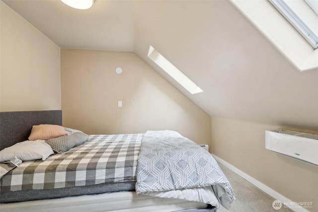 24010 SE 168th St, Issaquah, WA 98027 - carpeted bedroom with a skylight, vaulted ceiling, and baseboards