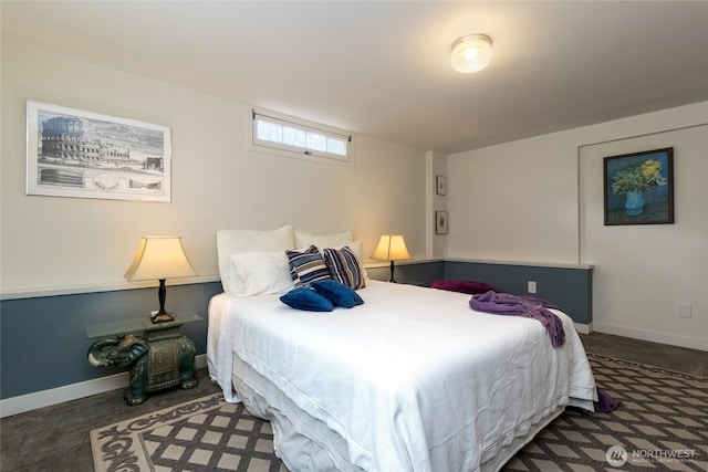 bedroom with baseboards