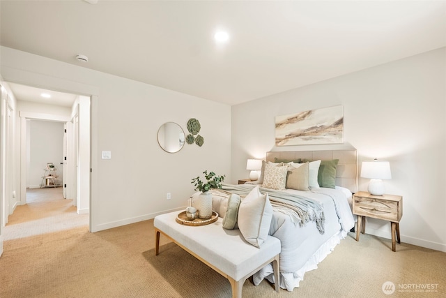 19713 17th St SW, Lakebay, WA 98349 - bedroom featuring light colored carpet, baseboards, and recessed lighting