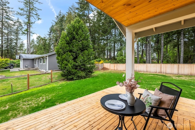 19713 17th St SW, Lakebay, WA 98349 - wooden deck with view of wooded area
