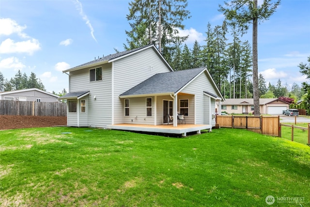 19713 17th St SW, Lakebay, WA 98349 - rear view of house with a wooden deck and a shingled roof