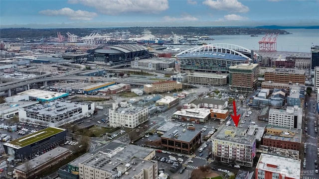 668S Lane St Unit 702, Seattle, WA 98104 - birds eye view of property featuring a water view and a city view