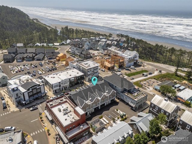 211 Market St, Pacific Beach, WA 98571 - birds eye view of property featuring a water view and a beach view