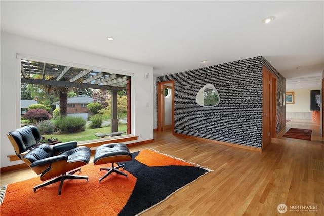 3754 SW 107th St, Seattle, WA 98146 - living area with wood finished floors, baseboards, and recessed lighting