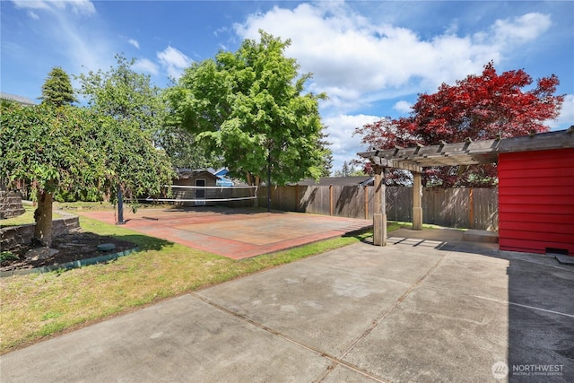 3754 SW 107th St, Seattle, WA 98146 - view of patio with a pergola and volleyball court