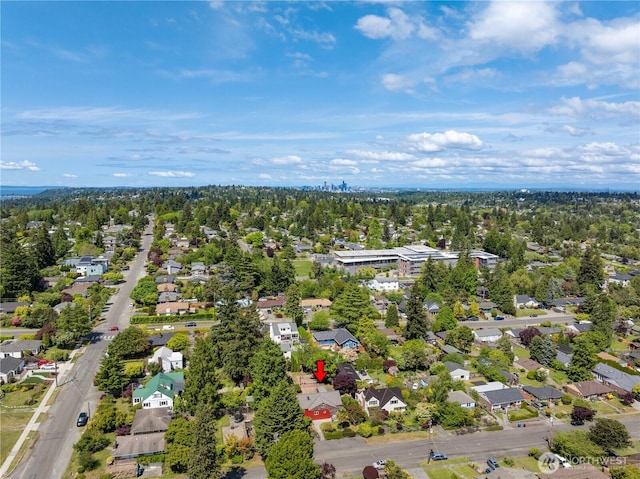 3754 SW 107th St, Seattle, WA 98146 - aerial view of property and surrounding area featuring nearby suburban area