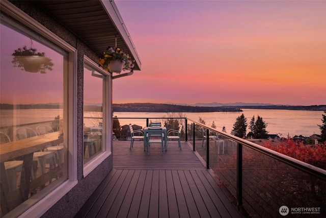 4425 Paradise Ave W, University Place, WA 98466 - deck at dusk with a water view