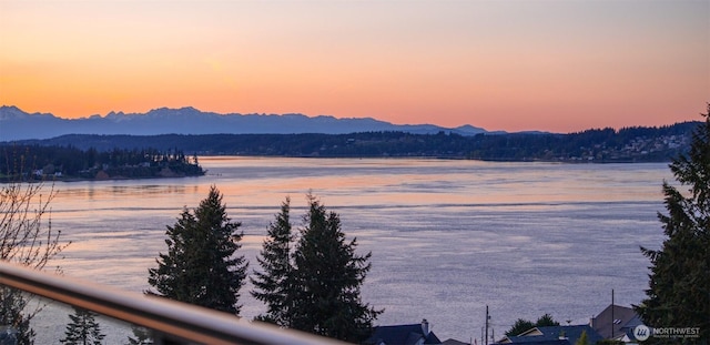 4425 Paradise Ave W, University Place, WA 98466 - water view featuring a mountainous background and a forest