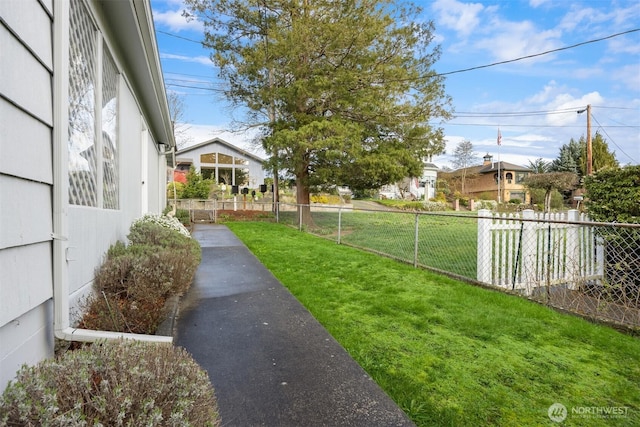 view of yard with fence