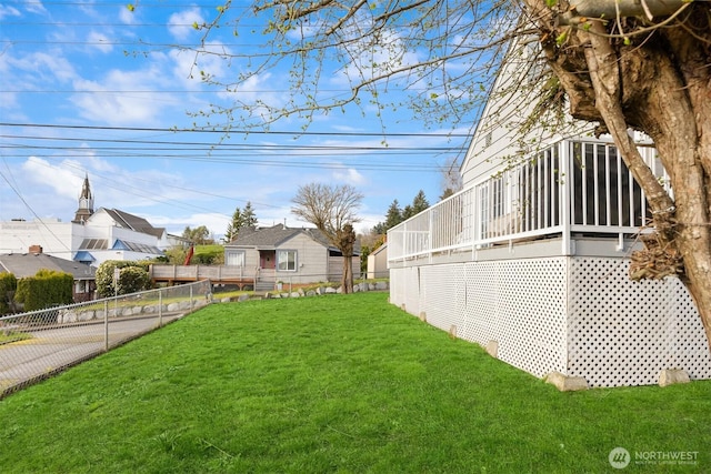 view of yard featuring fence
