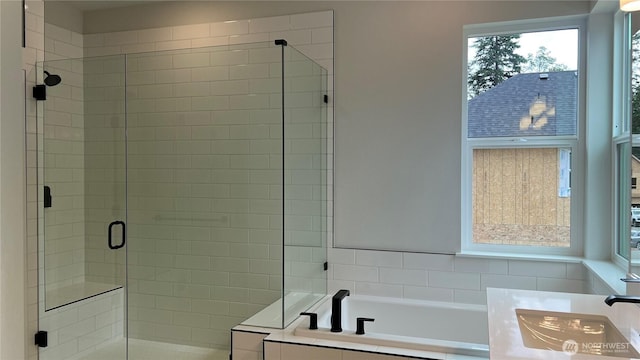 6414 213th Avenue Ct E, Bonney Lake, WA 98391 - full bathroom with a stall shower and a garden tub