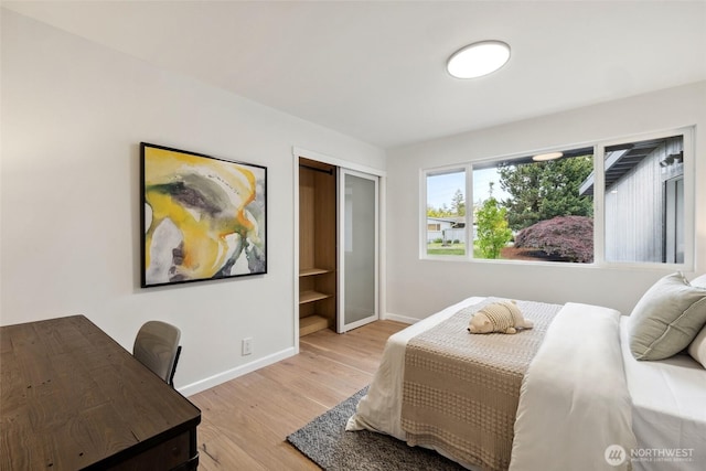 3115 103rd Ave NE, Bellevue, WA 98004 - bedroom with baseboards, light wood-style floors, and a closet