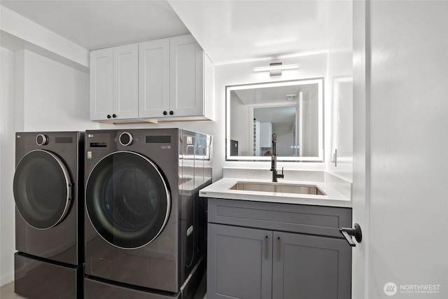3115 103rd Ave NE, Bellevue, WA 98004 - laundry room with washing machine and clothes dryer and cabinet space