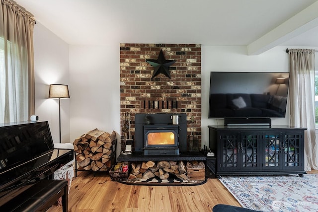 living room with wood finished floors