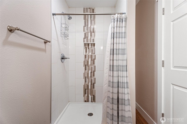 207 Harmon St, Waitsburg, WA 99361 - bathroom with a textured wall and a shower stall