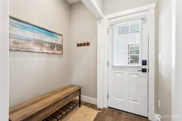 441 Lupine Ln SW, Ocean Shores, WA 98569 - entryway with baseboards and wood finished floors