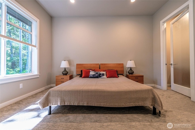 5469 Wood Duck Loop, Blaine, WA 98230 - bedroom featuring light carpet, baseboards, and recessed lighting