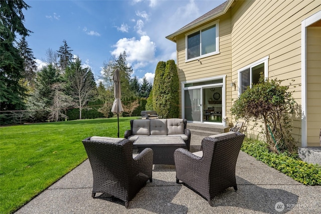 view of patio / terrace featuring an outdoor hangout area