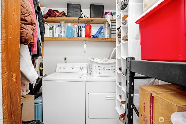 1444 SE Central Ave, College Place, WA 99324 - clothes washing area with washer and dryer and laundry area