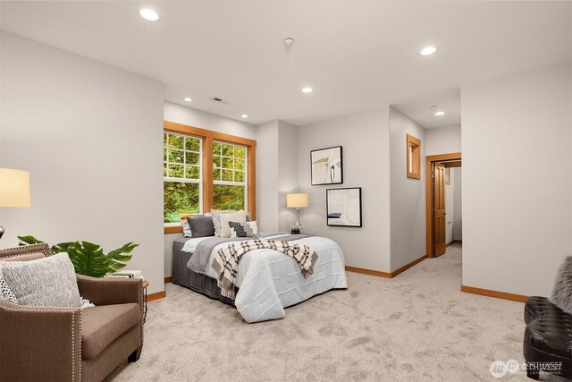 25935 SE 235th Way, Maple Valley, WA 98038 - bedroom with recessed lighting, baseboards, visible vents, and carpet floors