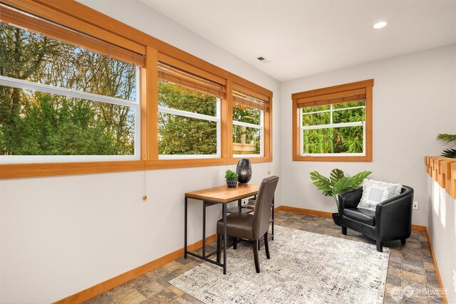 25935 SE 235th Way, Maple Valley, WA 98038 - office space with recessed lighting, stone finish floor, and baseboards