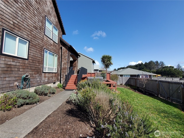 view of yard with fence